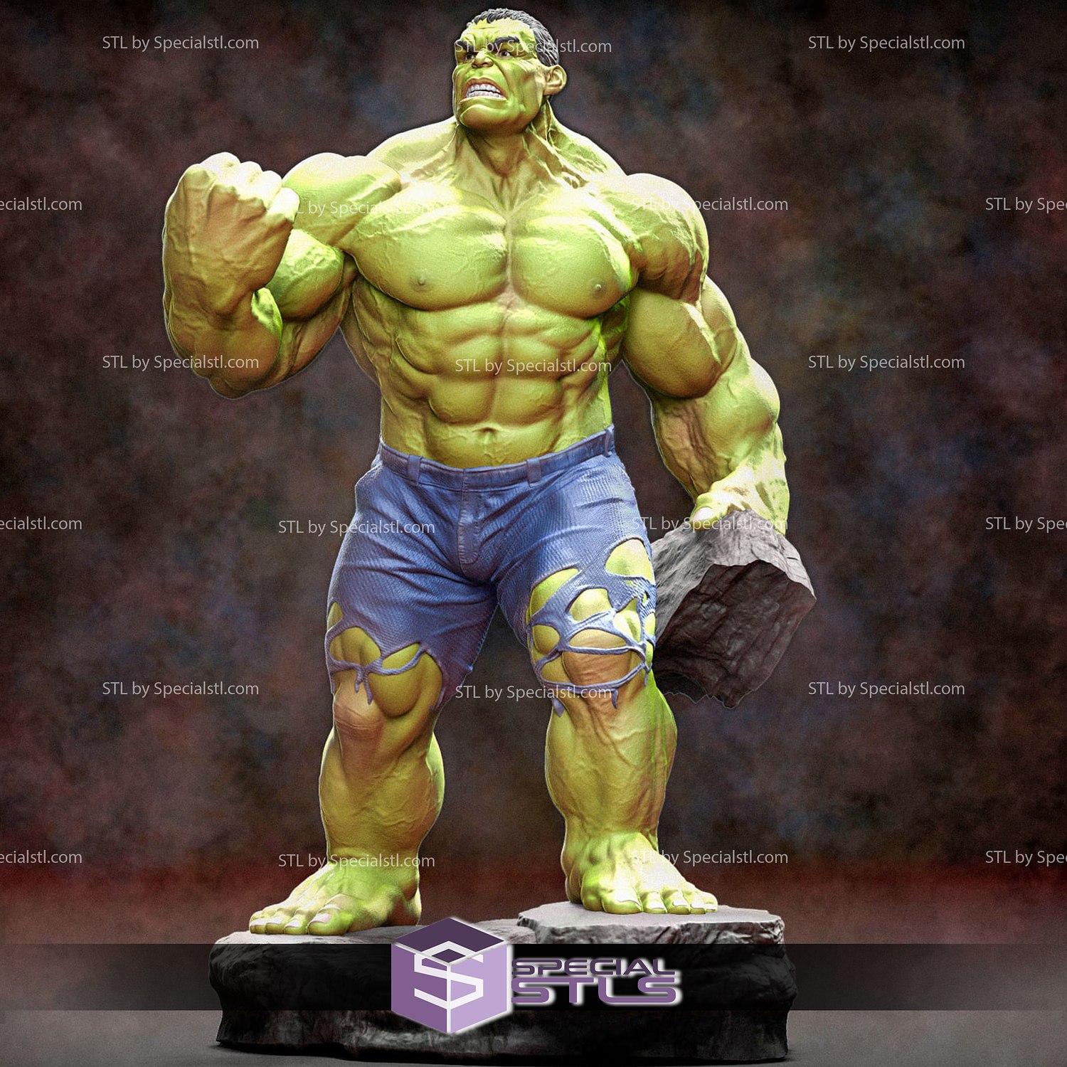 Hulk Holding Rock Fanart