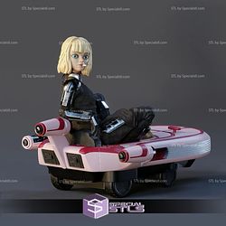 Shin Hati on a Speeder Starwars 3D Printing Figurine