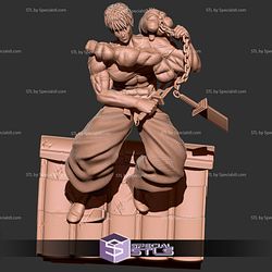 Toji Fushiguro on Roof STL Files Jujutsu Kaisen