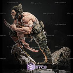 Wolverine and Wolf in Battle 3D Printing Figurine