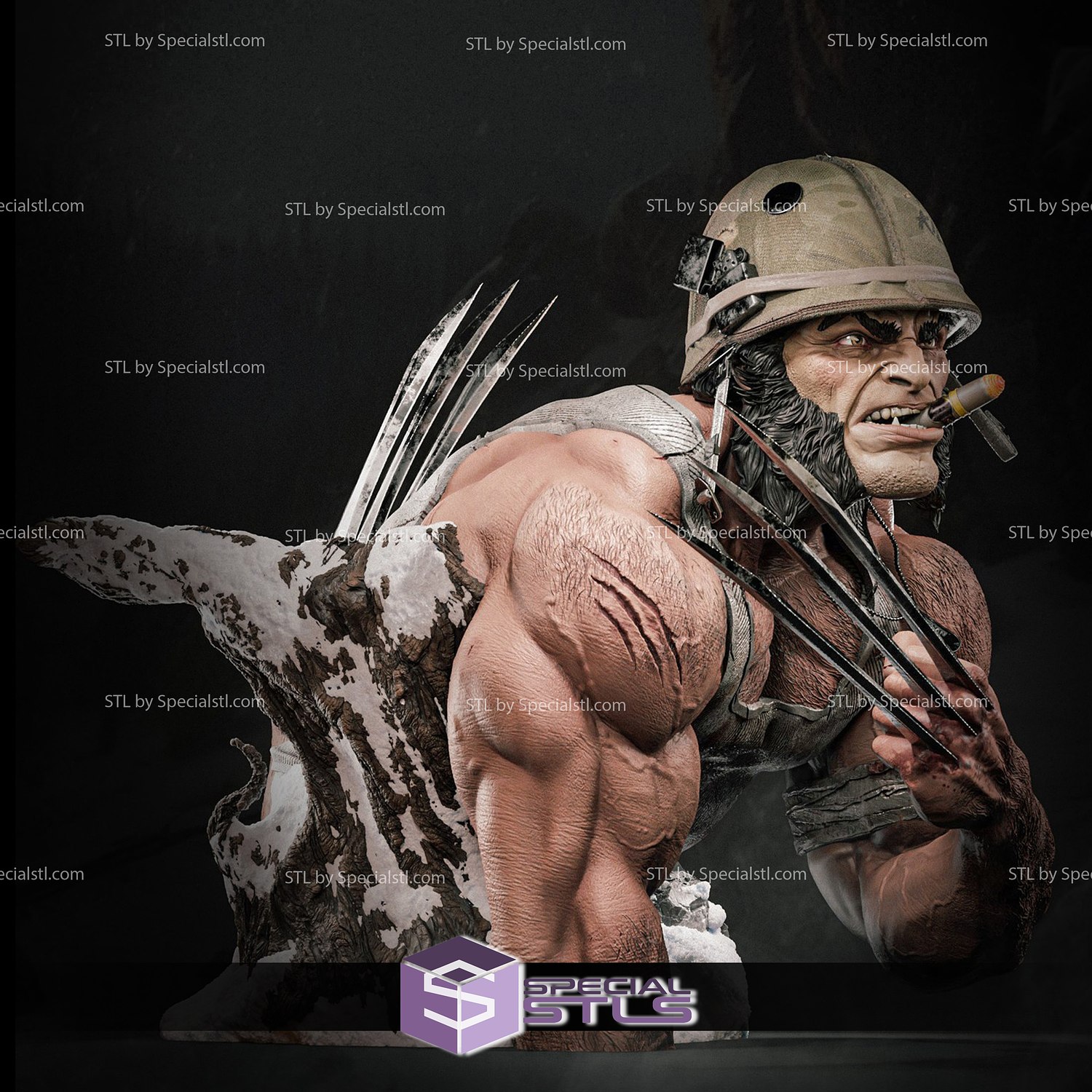 Wolverine Soldier Bust 3D Printing Figurine