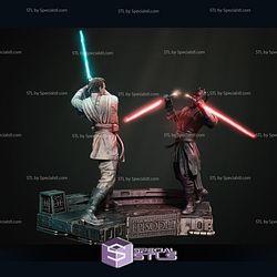 Darth Maul Fighting Young Obi Wan Starwars 3D Printing Figurine