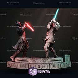 Darth Maul Fighting Young Obi Wan Starwars 3D Printing Figurine